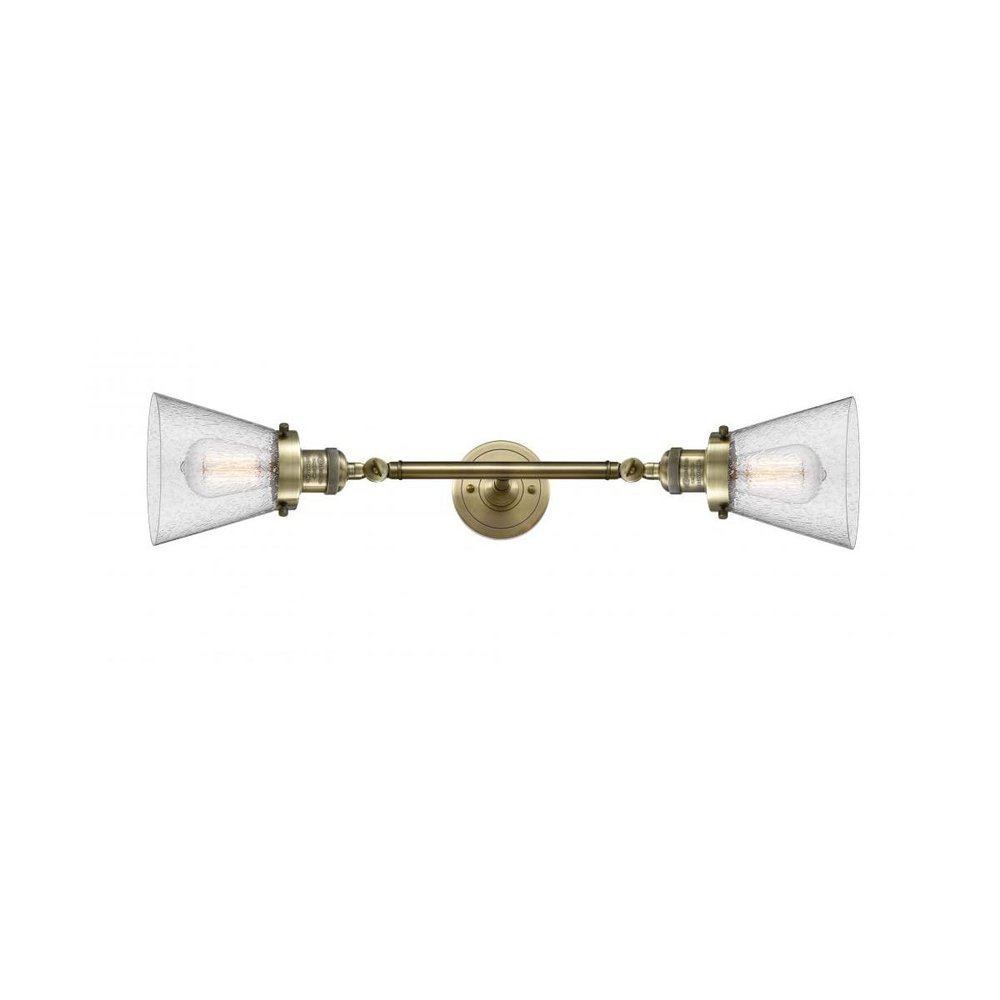 Innovations 208L-AB-G64-LED 2 Vertical Bath Vanity Light, Antique Brass