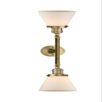 Innovations 208L-BB-G61 2 Vertical Bath Vanity Light, Brushed Brass