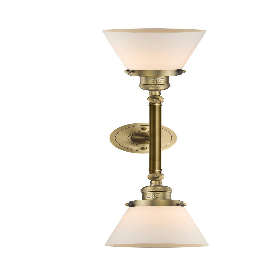 Innovations 208L-BB-G61 2 Vertical Bath Vanity Light, Brushed Brass