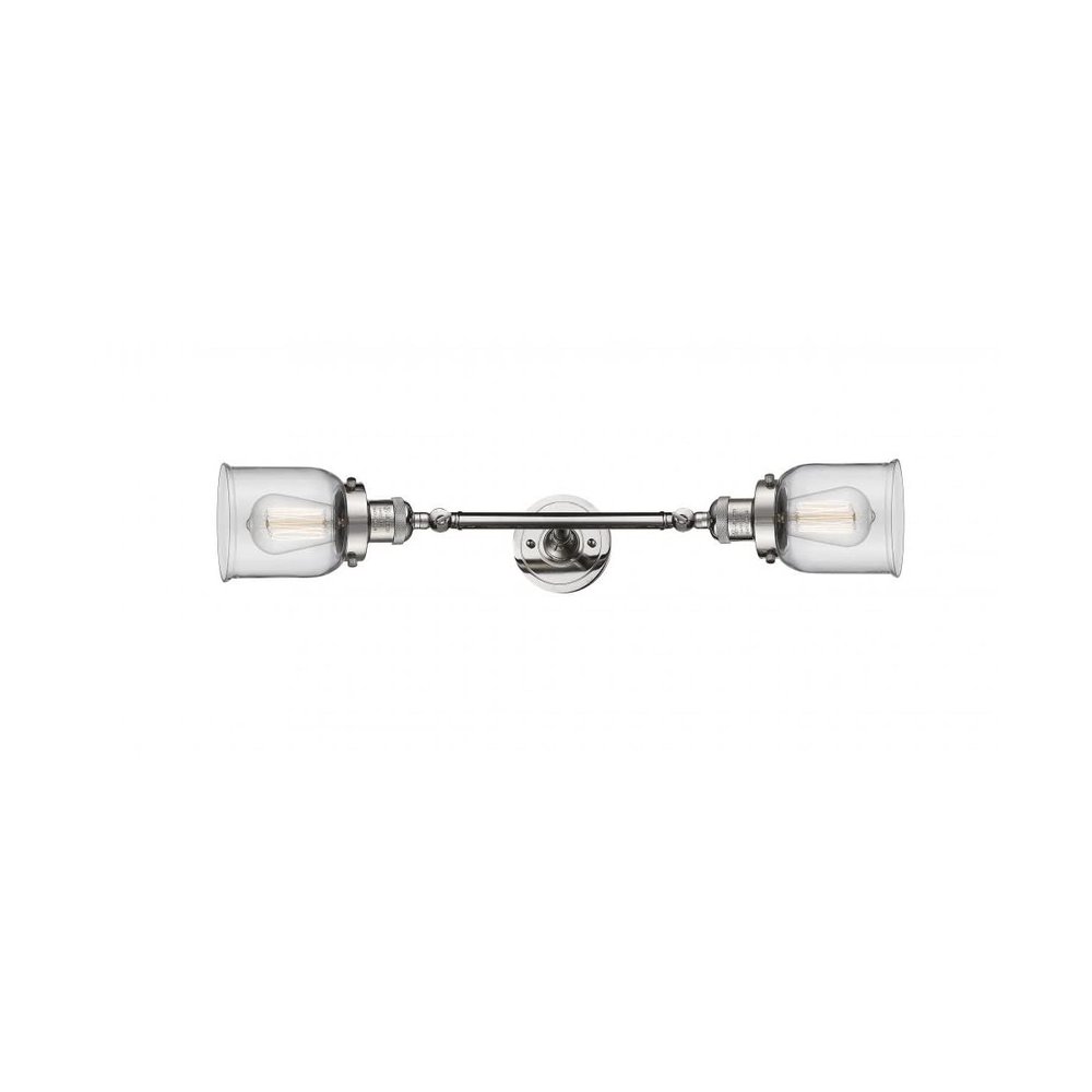 Innovations 208L-PN-G52-LED 2 Vertical Bath Vanity Light, Polished Nickel