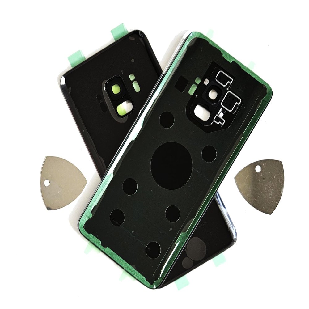 (md0410) Black Back Glass Door Rear housing Cover Replacement Compatible Galaxy S9 G960 with Opening Tool
