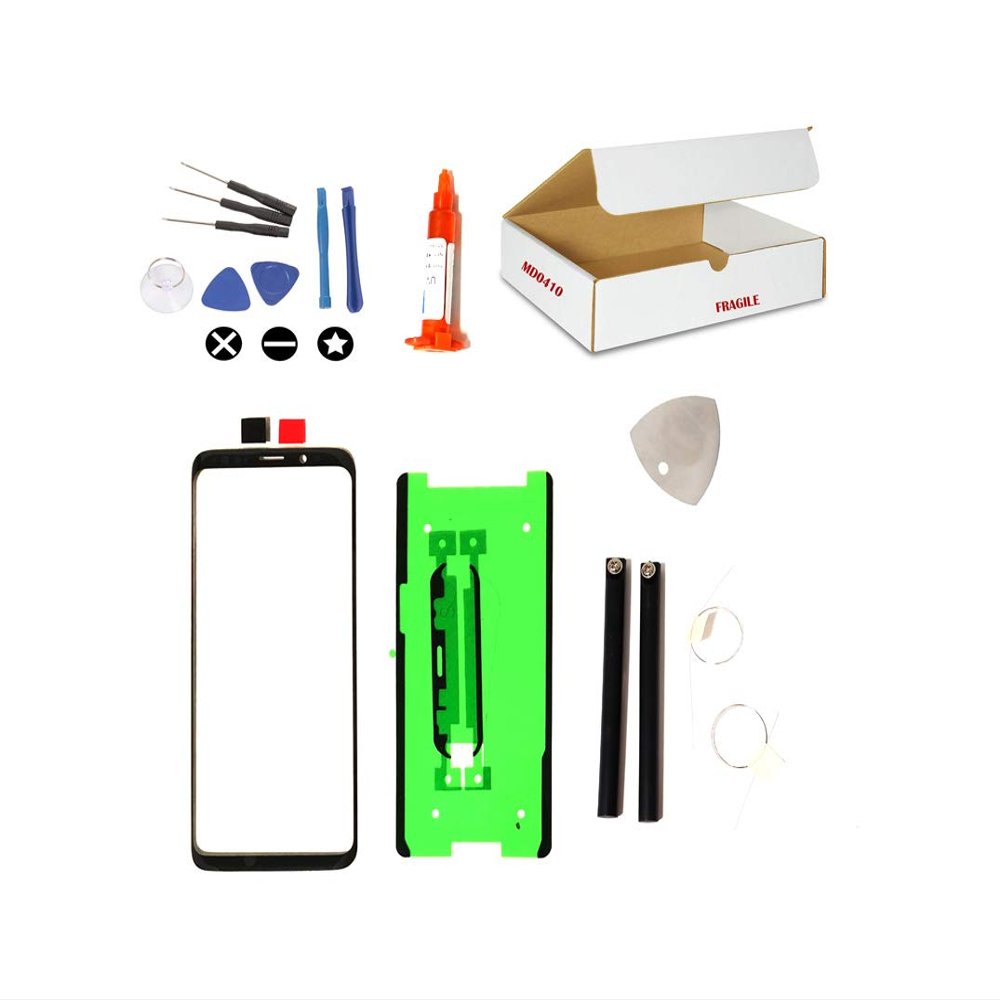 (md0410) Replacement Compatible for Galaxy S9 Phone Model G960 Front Outer Glass Lens with Repair Tools Kit (LCD Touch Screen digitizer not Included)