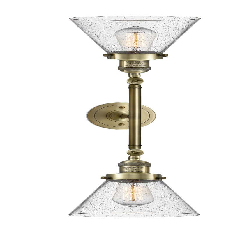 Innovations 208L-AB-G44 2 Vertical Bath Vanity Light, Antique Brass