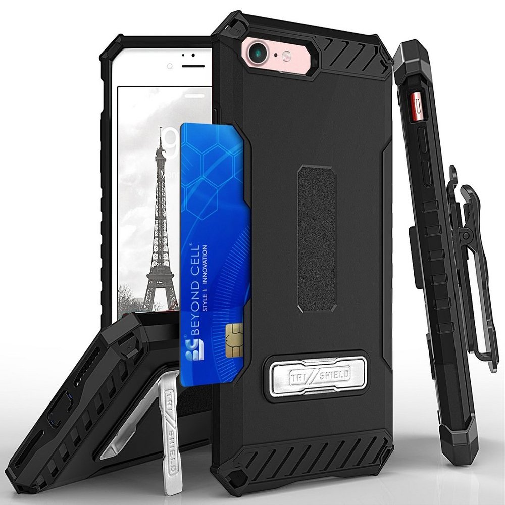 Tri-Shield Combo for iPhone 8 Case with Belt Clip - Black