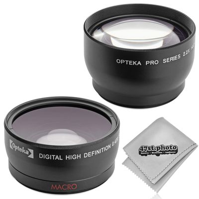 58MM 2.2X Telephoto and 0.43X Wide Angle High Definition w/Macro Portion Lenses for Canon Rebel (T5i T4i T3i T3 T2i T2 T1i XTi XT XSi XS SL1), Canon EOS (1100D 700D 650D 600D 550D 500D 450D 400D 350D