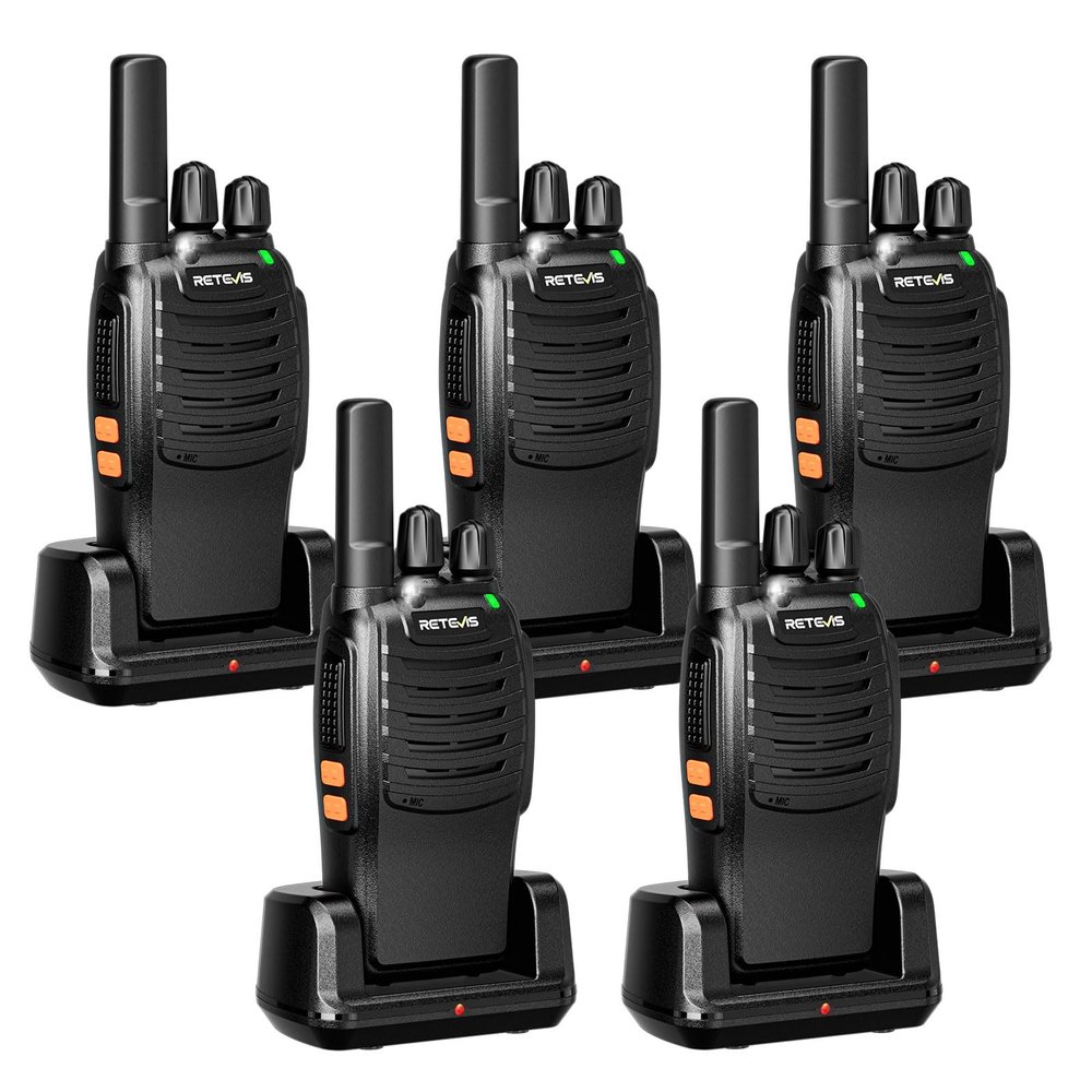 Retevis H-777 Walkie Talkies Adults, Portable FRS Two-Way Radios, Long Range 2 Way Radios, LicenseFree, Flashlight, for School Church Security(5 Pack)