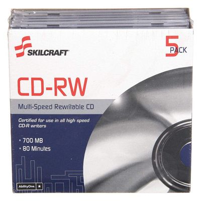 CD-RW Disc, 700 MB Capacity, 4X to 12x Speed