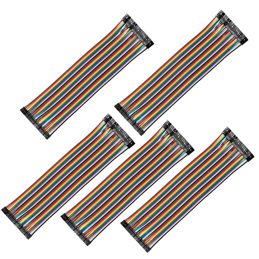 uxcell 5pcs Female to Female 40P Jumper Wire 2 to 2.54mm Pitch Ribbon Cable