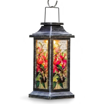 Topadorn Solar Lantern Outdoor Waterproof, Hummingbird Hanging Garden Light