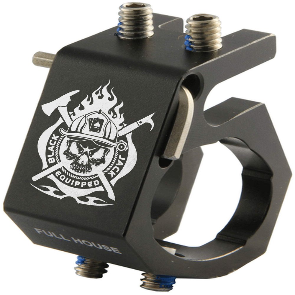 Fire Cam Blackjack Firefighter Helmet Aluminum Flashlight Holder (Full House)