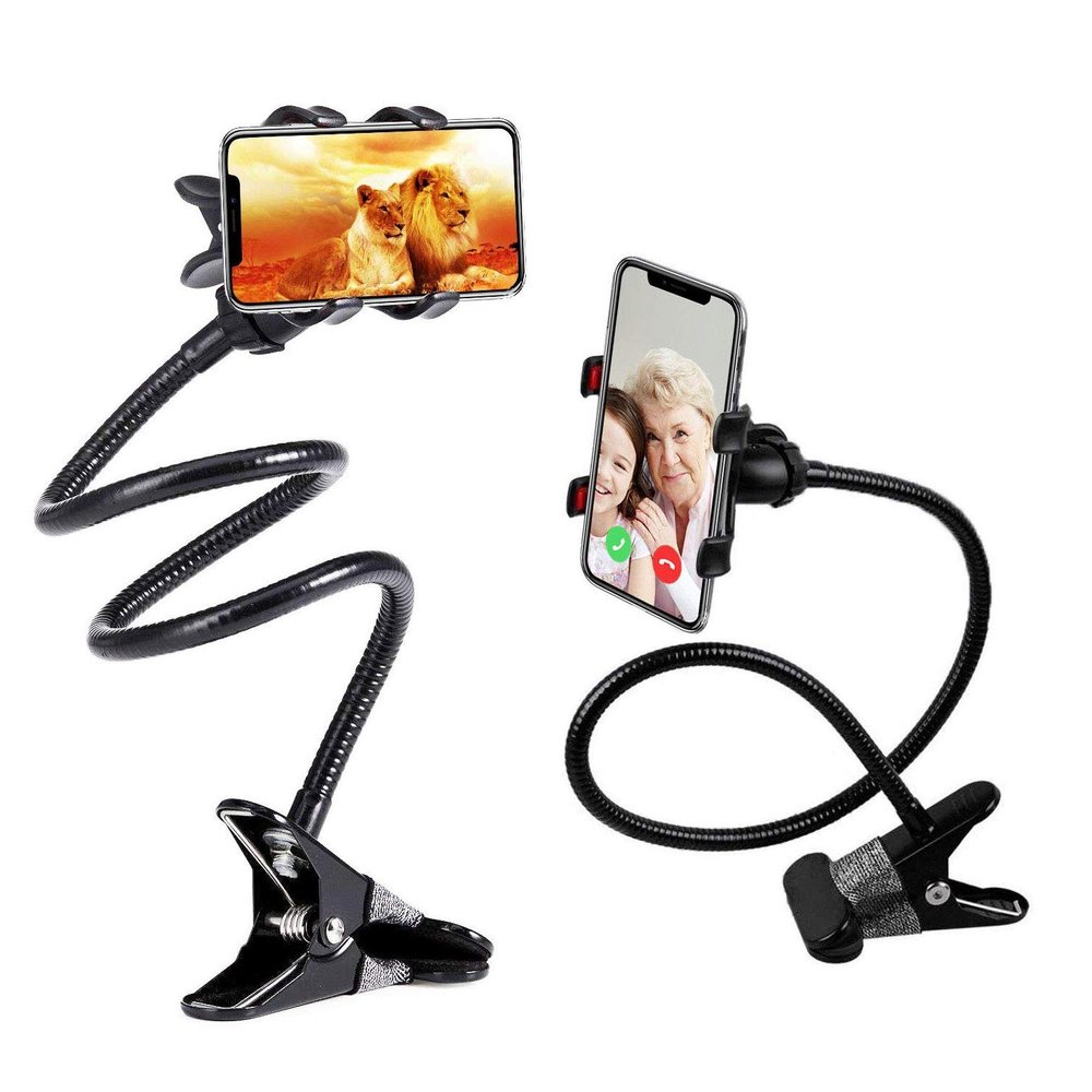 Gooseneck Phone Holder, SLBSTORES Lazy Bracket Holder 360 Swivel for iPhone and Other Smart Phones for Bedroom, Office, Bathroom, Kitchen, Black