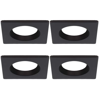 TORCHSTAR 4 Inch Interchangeable Trim Ring, Oil Rubbed Bronze, Square, Pack of 4