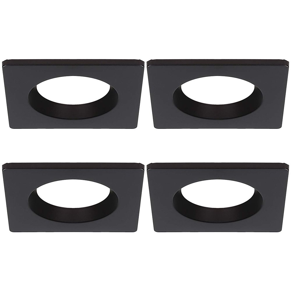 TORCHSTAR 4 Inch Interchangeable Trim Ring, Oil Rubbed Bronze, Square, Pack of 4