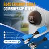 TNP RJ45 Ethernet Cable Combiner/Splitter Kit (1 Pair), 2 Male to 1 Female & 1 Male to 1 Female POE Data Adapter LAN Ethernet Network Extender Y Splitter Cat5e Cat6 Cable for Surveillance view 2