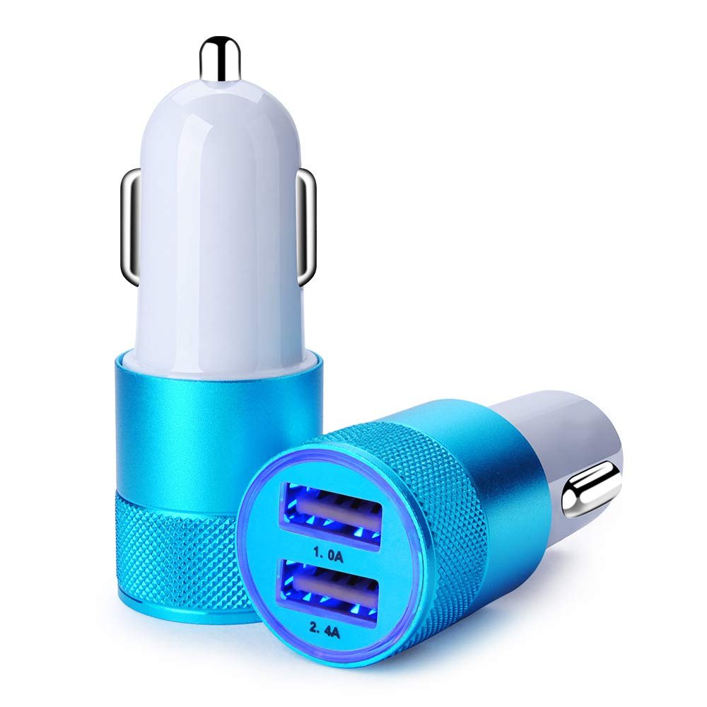 Car Charger, Sicodo 3.4A 2 Pack USB Smart Port Charger