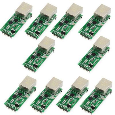 Upgraded Tiny USR-TCP232-T2 Serial Module Tiny Serial Ethernet Converter Module UART TTL to Ethernet TCPIP Module Support DHCP and DNS (10 PCS)