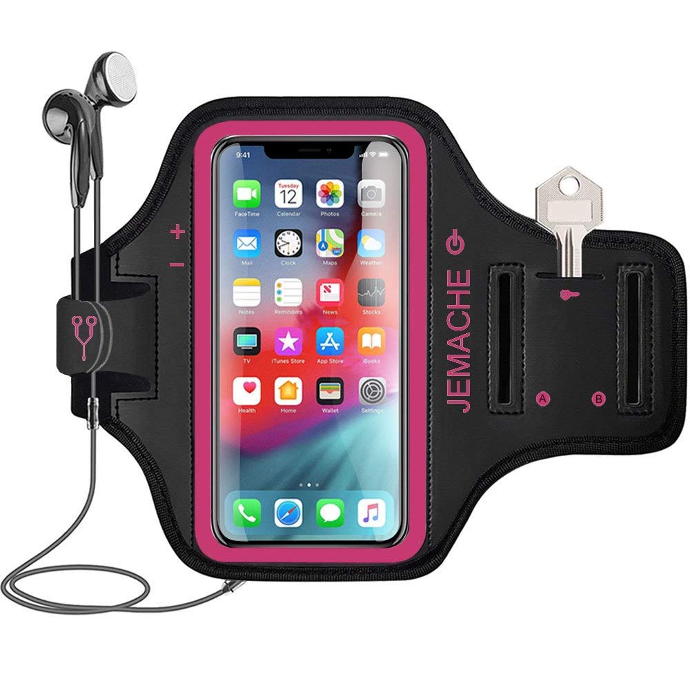 Running Armband for iPhone 17/16/15/14/13 Pro Max, Plus, Air (Rose)