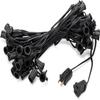 Holiday Lighting Outlet C7 Christmas Light String, Patio and Event Lighting, Black Cord, 12" Socket Spacing SPT-1 (50',) view 1