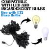 Holiday Lighting Outlet C7 Christmas Light String, Patio and Event Lighting, Black Cord, 12" Socket Spacing SPT-1 (50',) view 4