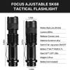 5 Pack LED Mini Flashlights 7W 300LM SK-68 3 Light Modes Adjustable Focus Zoomable Q5 LED Tactical Flashlight for Camping Hiking Emergency (Black) view 2