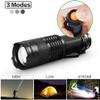 5 Pack LED Mini Flashlights 7W 300LM SK-68 3 Light Modes Adjustable Focus Zoomable Q5 LED Tactical Flashlight for Camping Hiking Emergency (Black) view 4
