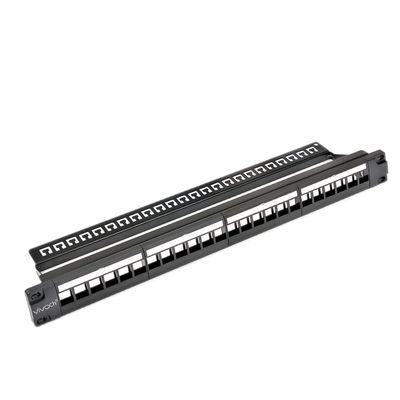 VIVOCH 1U 24 Ports Blank Patch Panel Unload Modular Patch Panel Blank Frame with Cable Manager Bar