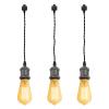 Kiven 3-Lights H System Track Mini Pendant, Pearl Black Finish Lamp Holder Fitting Track Light Kit, Rose Pendant Braided Fabric Flex Cord Length 11.81 in,TB0123-30CM view 1