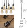 Kiven 3-Lights H System Track Mini Pendant, Pearl Black Finish Lamp Holder Fitting Track Light Kit, Rose Pendant Braided Fabric Flex Cord Length 11.81 in,TB0123-30CM view 3