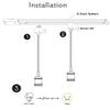 Kiven 3-Lights H System Track Mini Pendant, Pearl Black Finish Lamp Holder Fitting Track Light Kit, Rose Pendant Braided Fabric Flex Cord Length 11.81 in,TB0123-30CM view 4