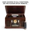 Victrola Navigator 8-in-1 Bluetooth Record Player with Built-in Speakers  3 Speed Turntable, CD Player, Cassette, FM Radio, USB, RCA Out, Headphone Jack, Wireless Music Streaming, Real Wood (Oak) view 3