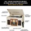 Victrola Navigator 8-in-1 Bluetooth Record Player with Built-in Speakers  3 Speed Turntable, CD Player, Cassette, FM Radio, USB, RCA Out, Headphone Jack, Wireless Music Streaming, Real Wood (White) view 2