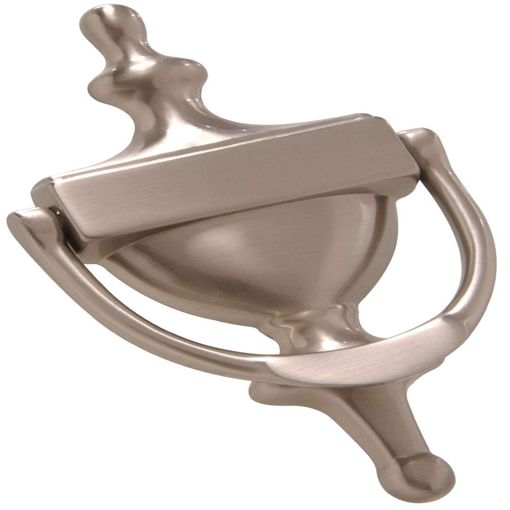 Hillman Solid Brass Front Door Knocker, Satin Nickel Finish, 7 In