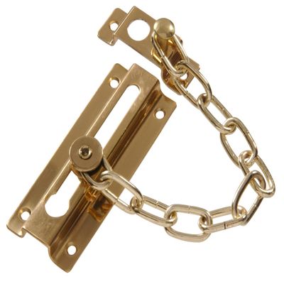 Hardware Essentials 853114 Solid Brass Door Chains - Bright Brass Finish