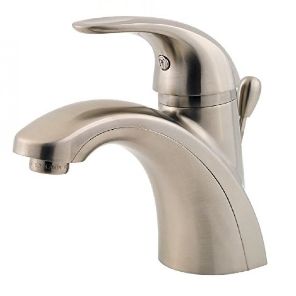 Pfister Parisa Single Handle Bathroom Sink Faucet 1 Hole Brushed Nickel Finish with Push & Seal Drain and Pforever Seal Advanced Ceramic Disc Valve Technology LF042PRKK