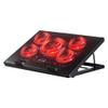 Kootek Laptop Cooling Pad, Laptop Cooler with 5 Quiet Fans for 12"-17" Computer PC Notebook Gaming Laptop Fan, Height Adjustable Laptop Cooling Stand Laptop Accessories, Red view 1
