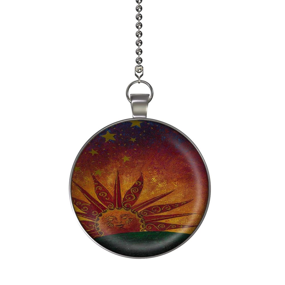 Gotham Decor Celestial Sunrise Ceiling Fan/Light Pull Pendant with Chain