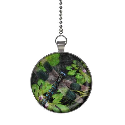 Gotham Decor Dragonflies and Water Lilies Ceiling Fan/Light Pull Pendant with Chain