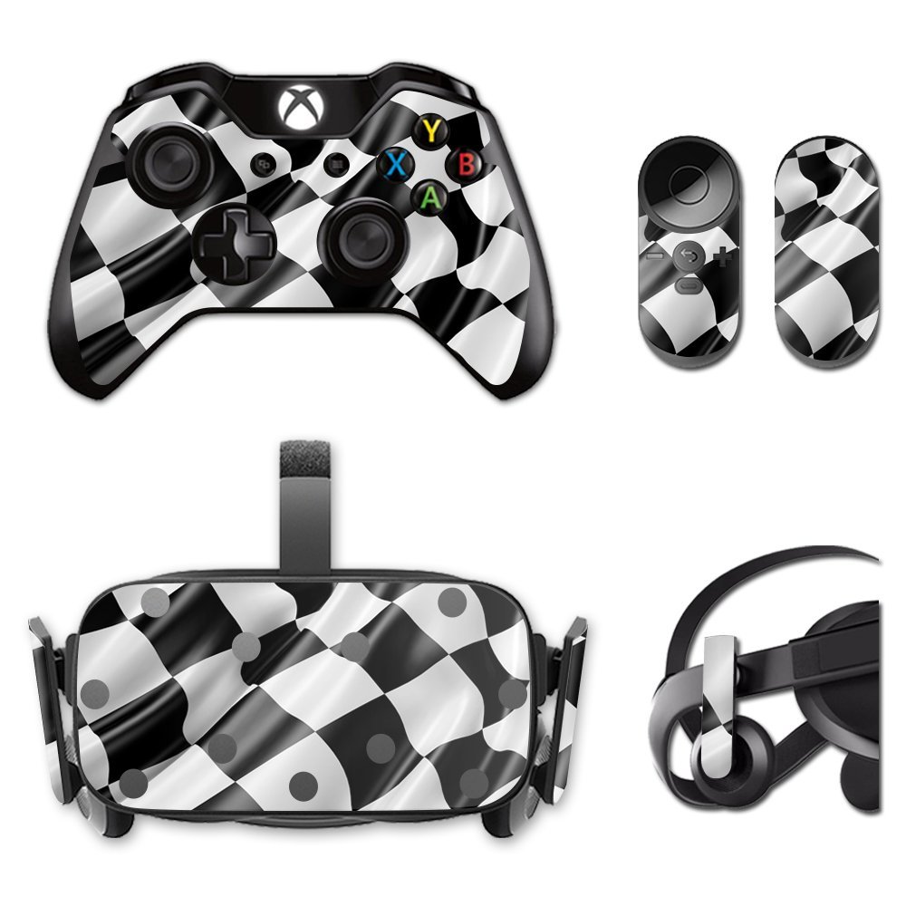 MightySkins Skin Compatible with Oculus Rift CV1 wrap Cover Sticker Skins Race Flag
