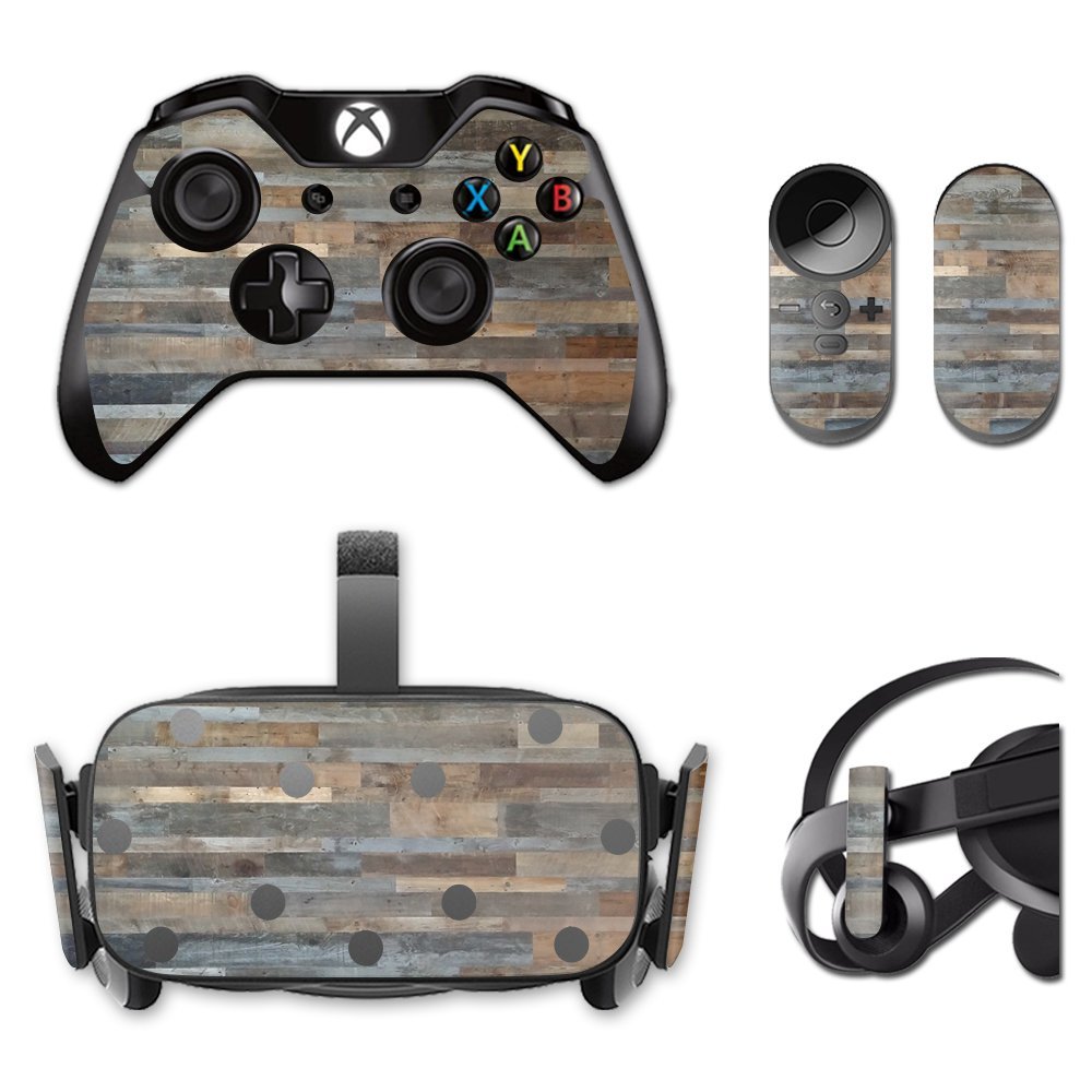 MightySkins Skin Compatible with Oculus Rift CV1 wrap Cover Sticker Skins Gray Wood
