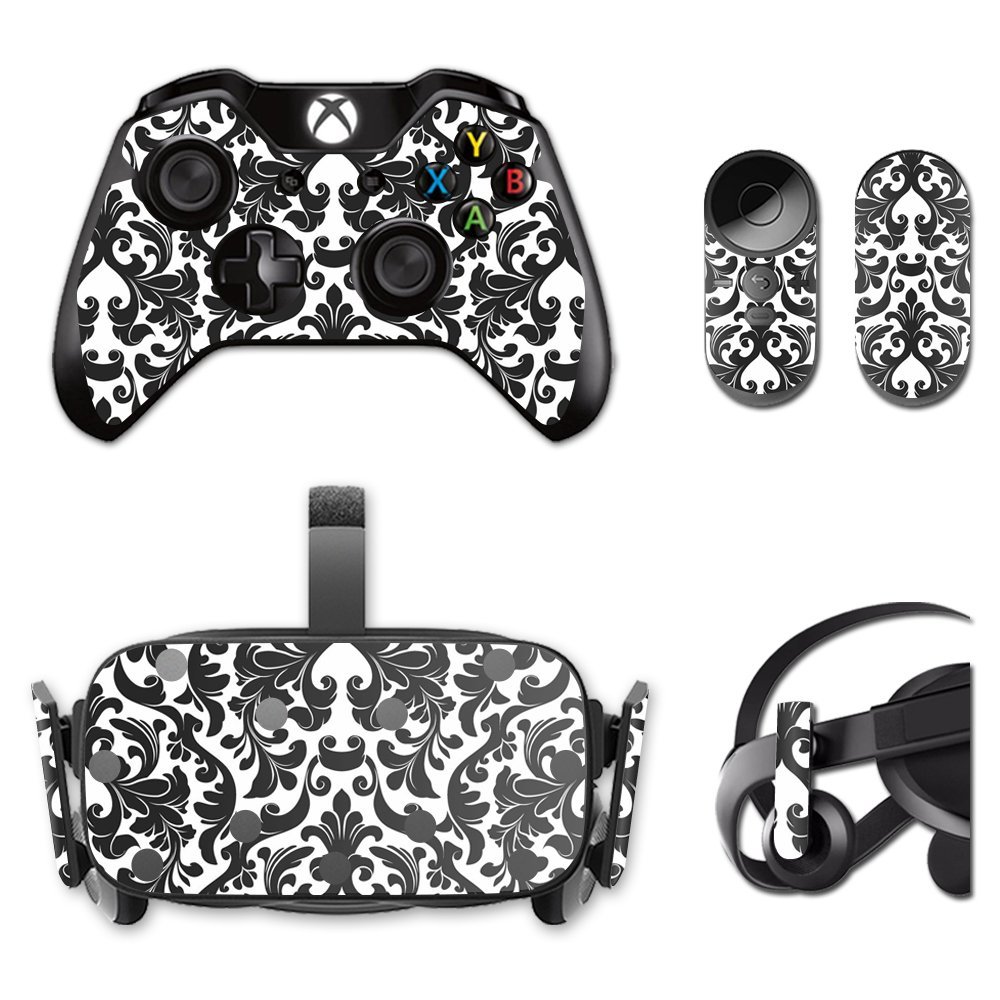 MightySkins Skin Compatible with Oculus Rift CV1 wrap Cover Sticker Skins Black Damask