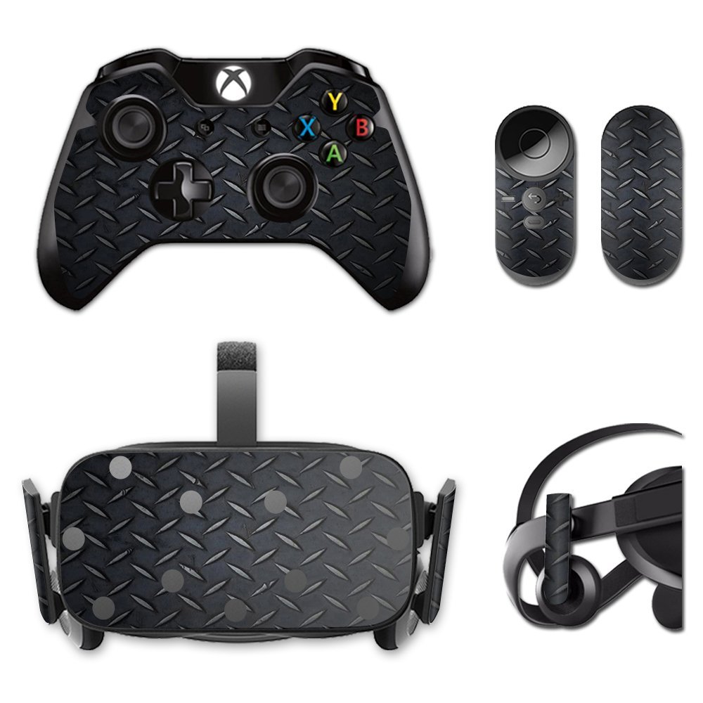 MightySkins Skin Compatible with Oculus Rift CV1 wrap Cover Sticker Skins Black Diamond Plate