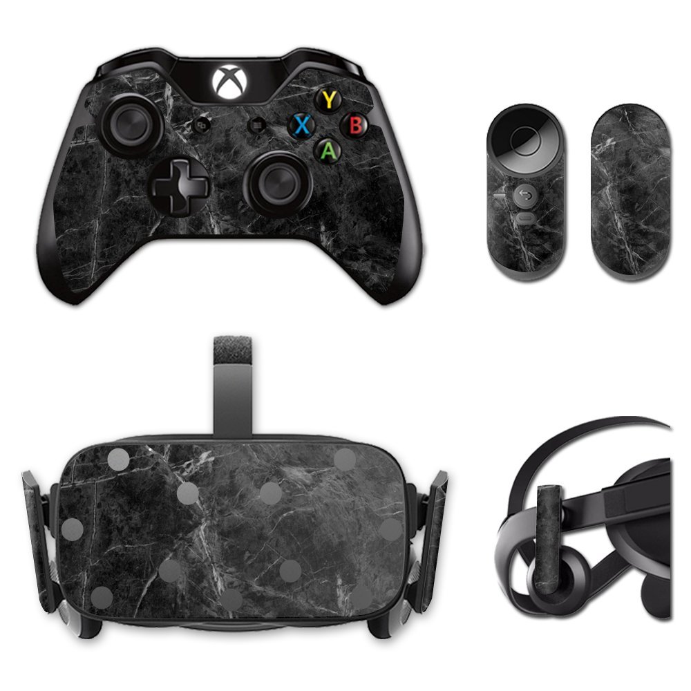 MightySkins Skin Compatible with Oculus Rift CV1 wrap Cover Sticker Skins Black Marble
