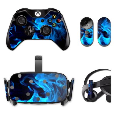 MightySkins Skin Compatible with Oculus Rift CV1 wrap Cover Sticker Skins Blue Flames