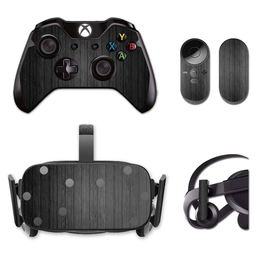 MightySkins Skin Compatible with Oculus Rift CV1 wrap Cover Sticker Skins Black Wood