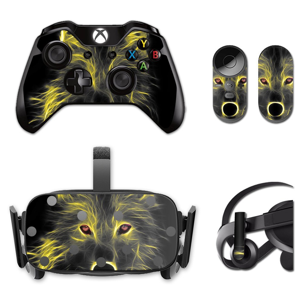 MightySkins Skin Compatible with Oculus Rift CV1 wrap Cover Sticker Skins Neon Wolf