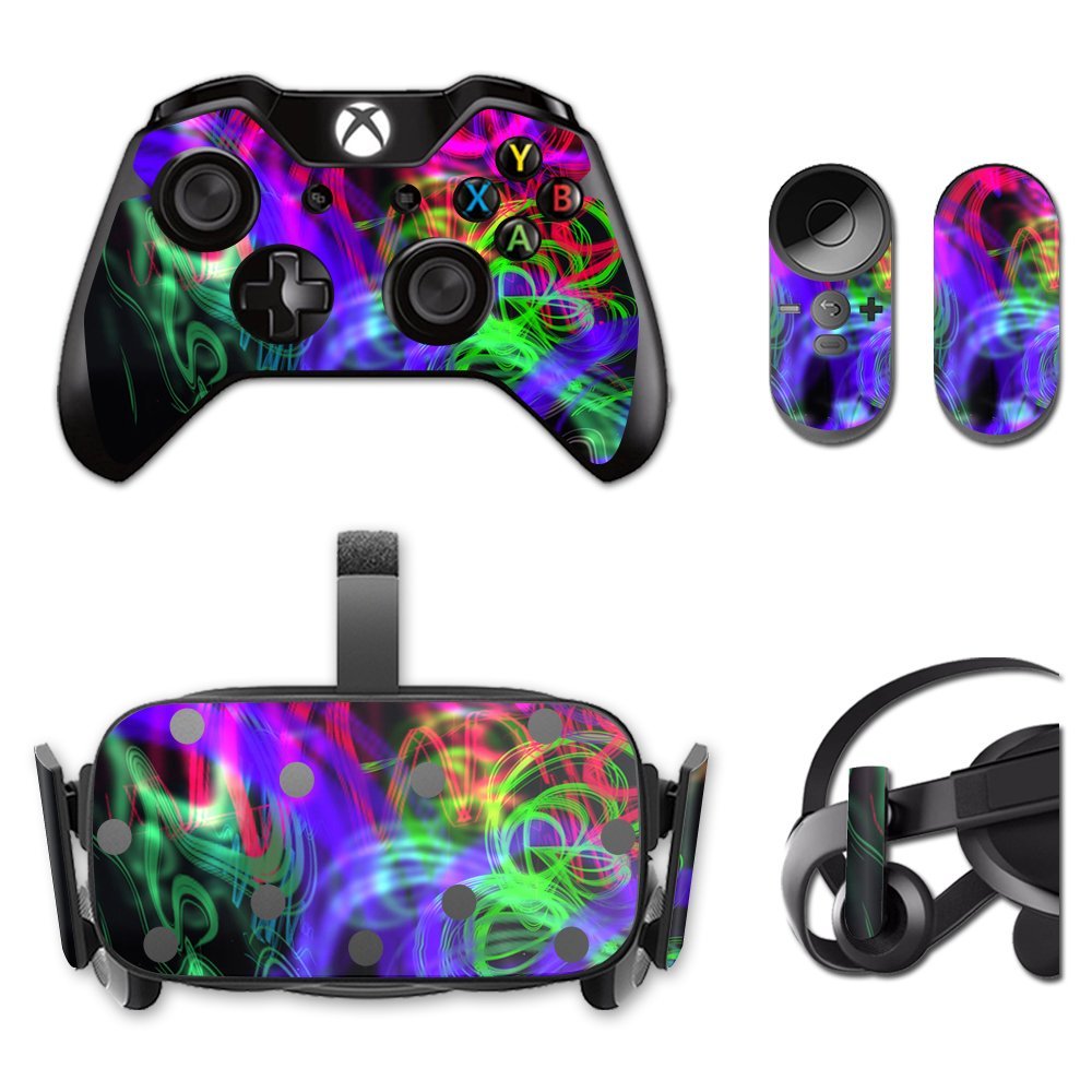 MightySkins Skin Compatible with Oculus Rift CV1 wrap Cover Sticker Skins Neon Splatter
