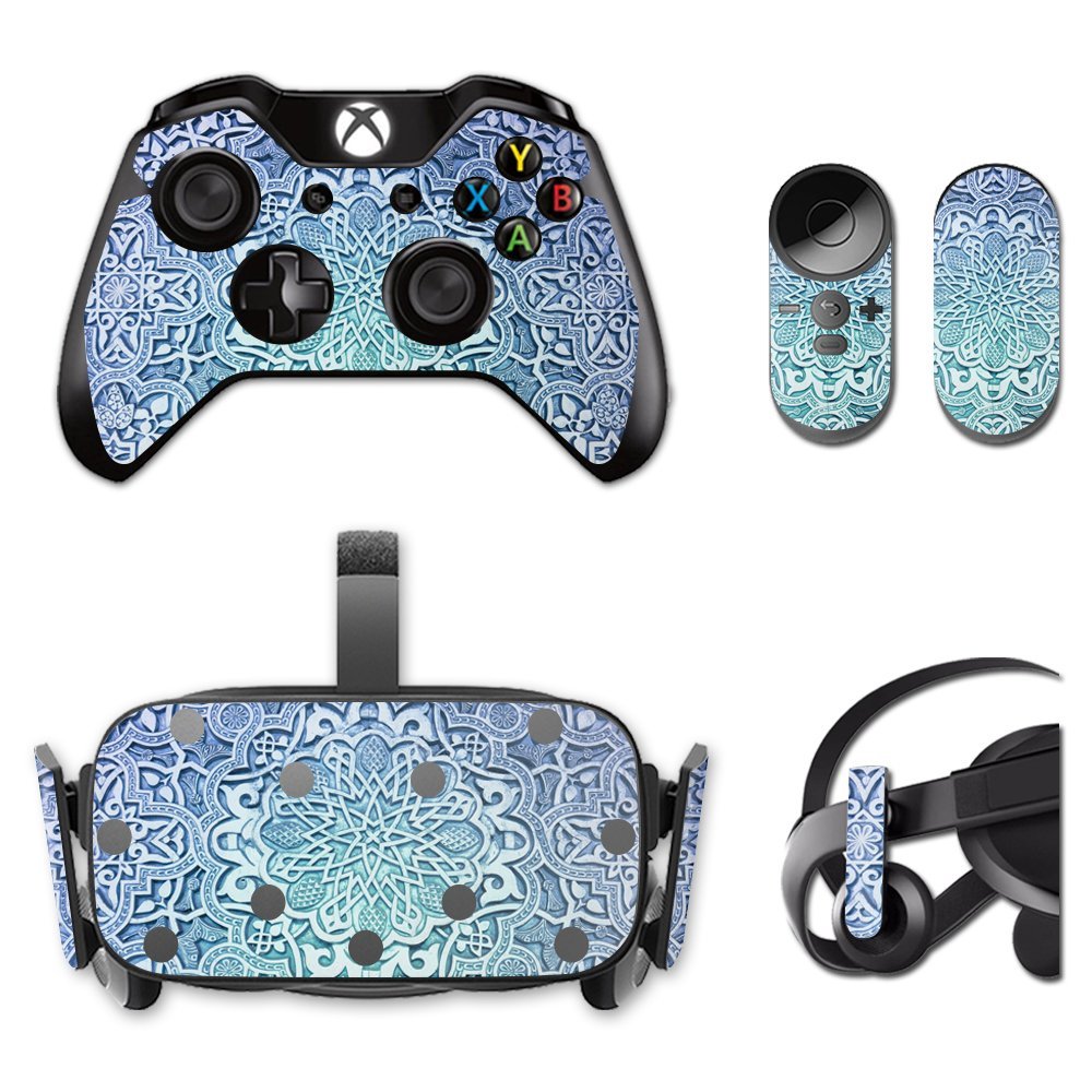 MightySkins Skin Compatible with Oculus Rift CV1 wrap Cover Sticker Skins Carved Blue