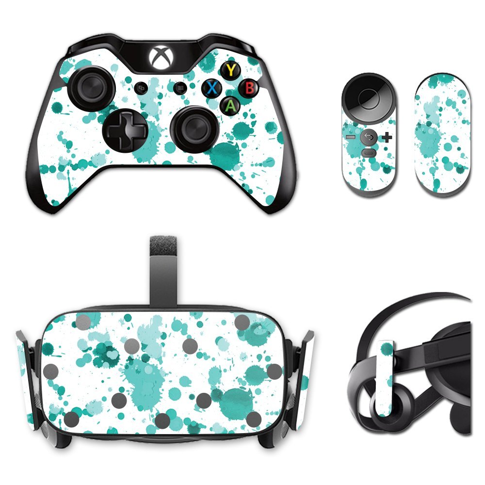 MightySkins Skin Compatible with Oculus Rift CV1 wrap Cover Sticker Skins Teal Splatter
