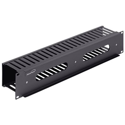 NavePoint 2U Plastic Rack Mount Horizontal Cable Manager Duct Raceway for 19 Inch Server Rack