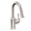 Moen S6208SRS Woodmere One-Handle High Arc Pull Down Single Mount Bar Faucet, Spot Resist Stainless view 1